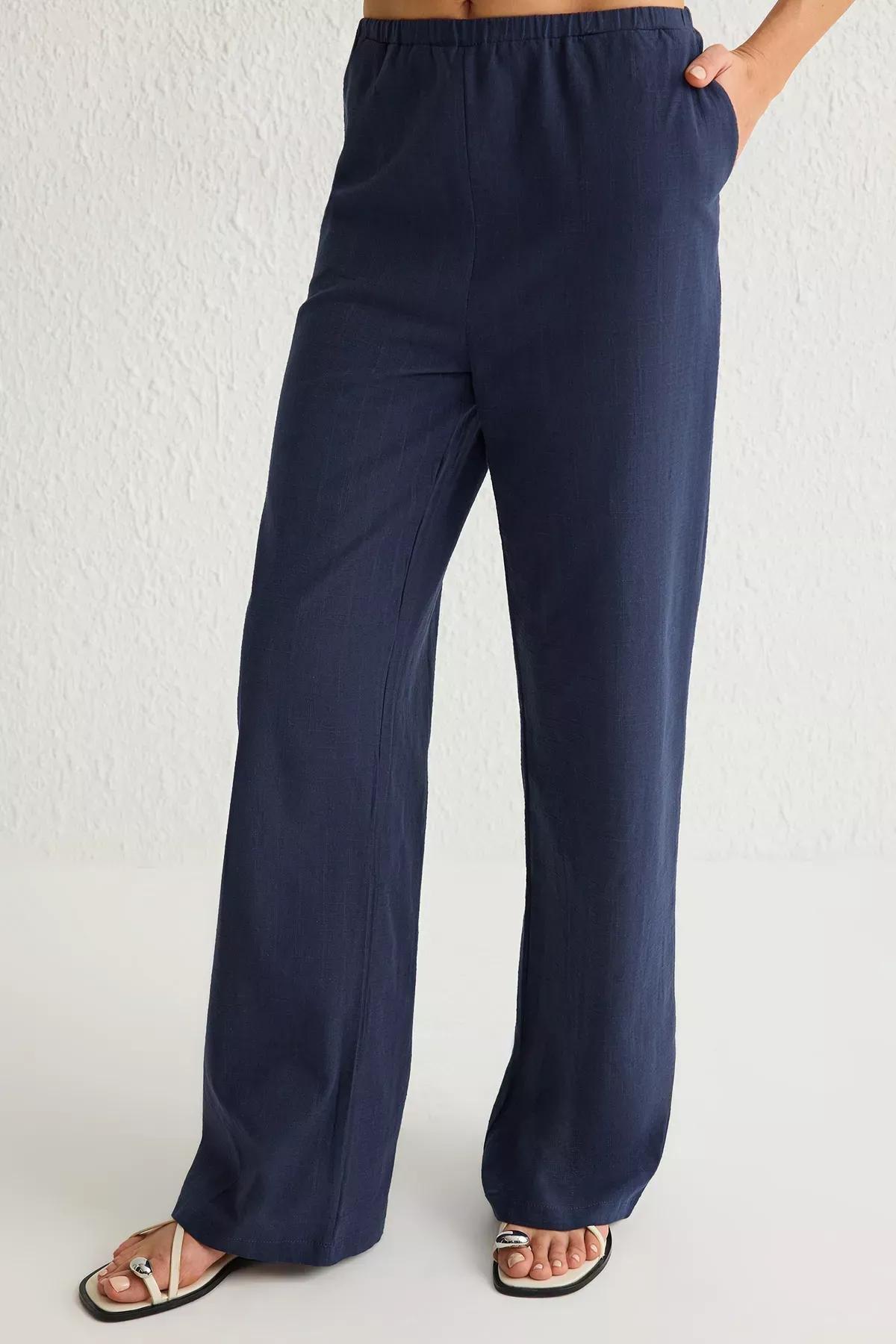 Navy Wide Leg Co-Ord Set, , large image number 3