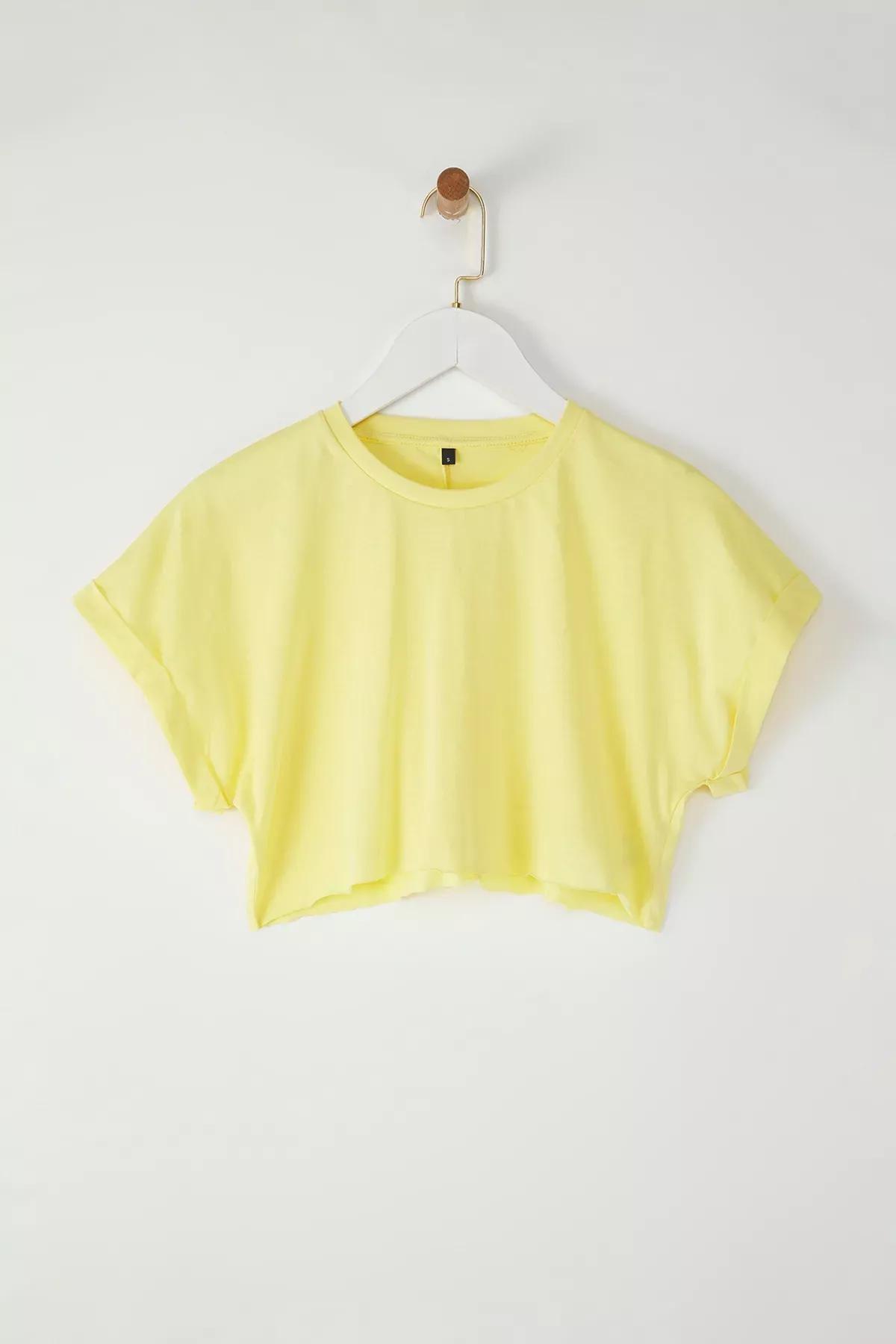 Yellow Super Crop T-Shirt, , large image number 4