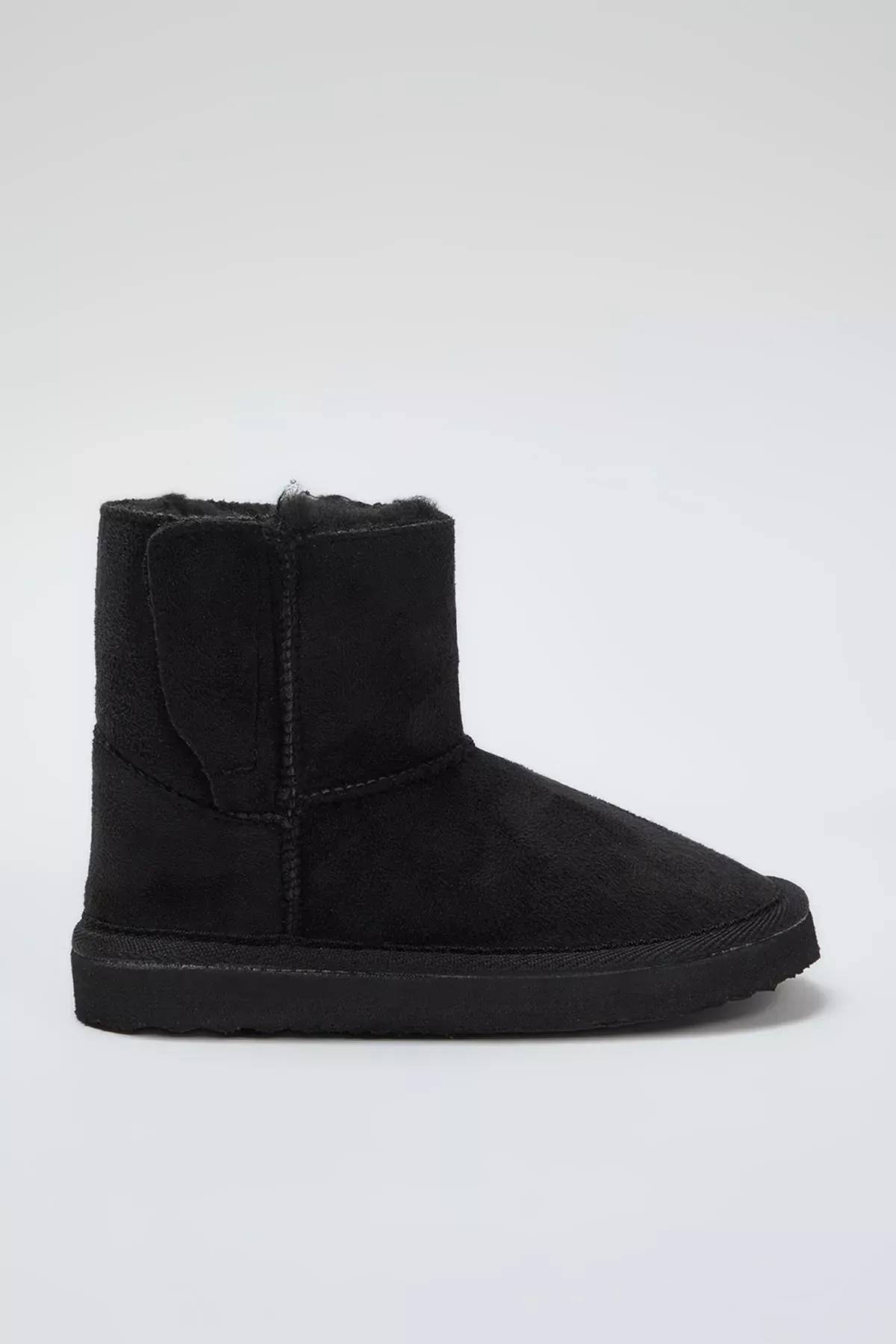 Black Flat Sole Kids Boots, , large image number 3