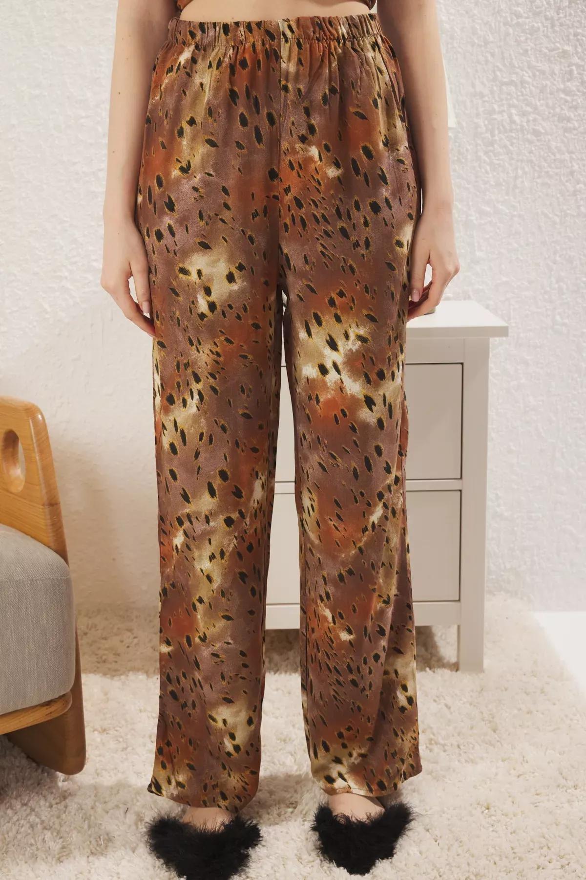 Multicolor Leopard Patterned Pajama Set, , large image number 2