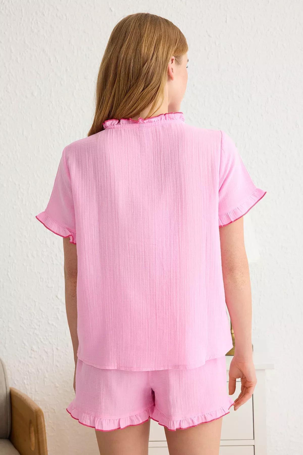 Pink Ruffle Pajama Set, LIGHT PINK, large image number 4