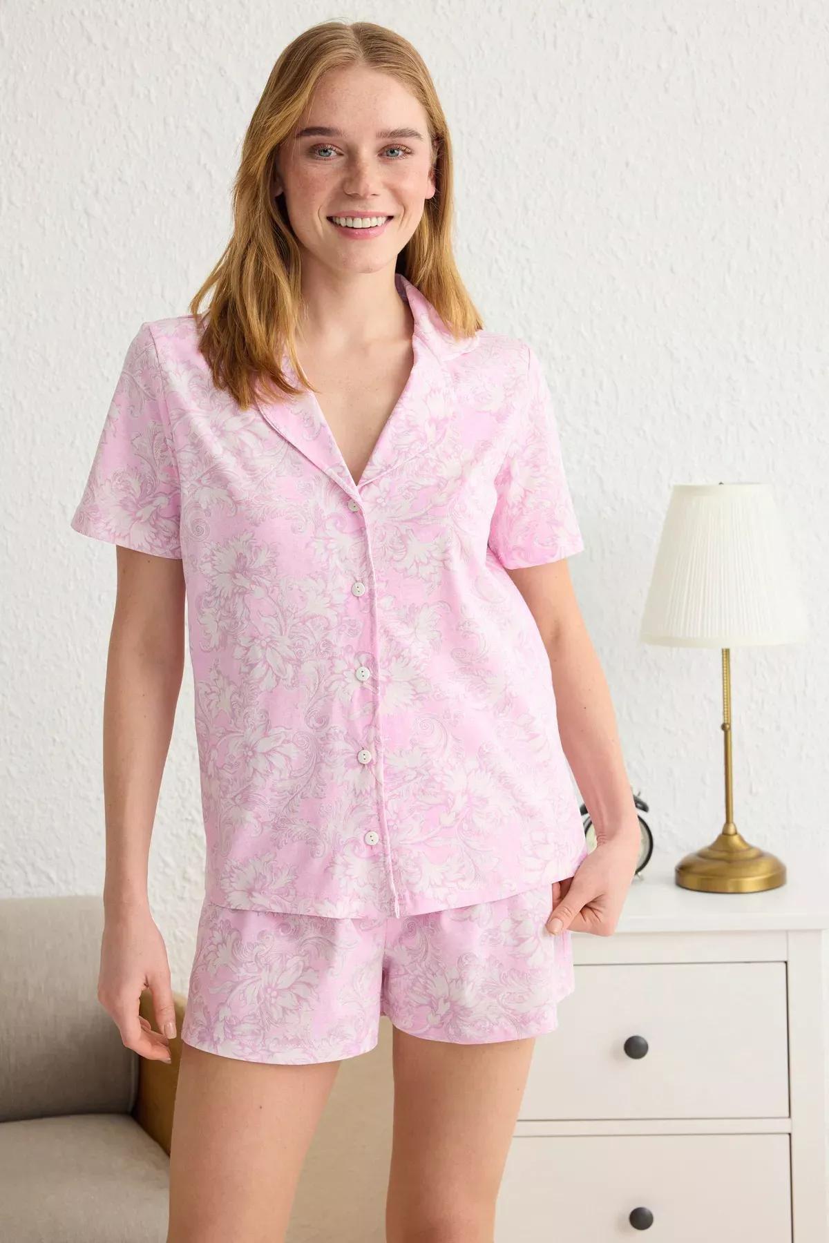 Pink Ethnic Shorts Set, , large image number 1
