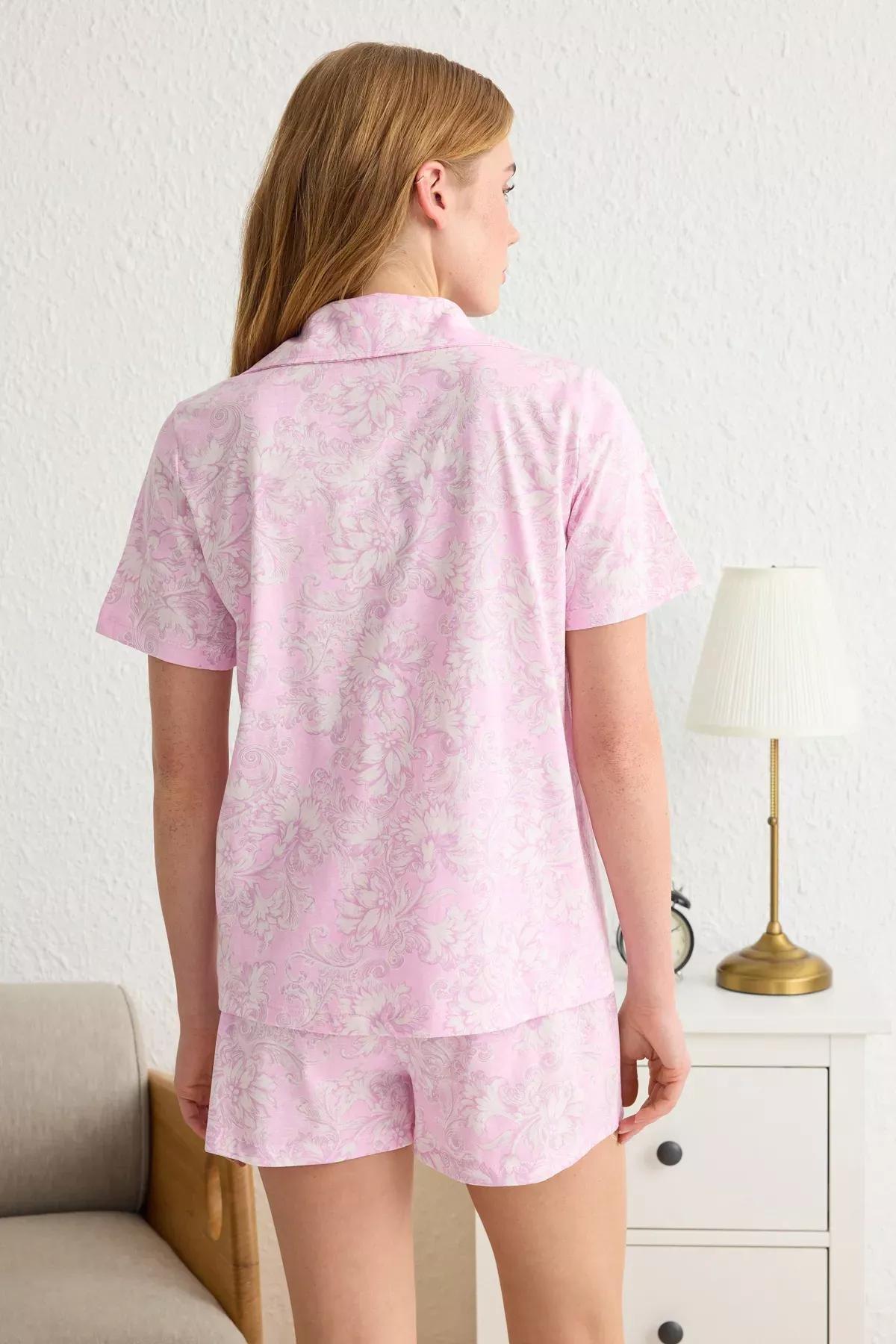 Pink Ethnic Shorts Set, , large image number 4