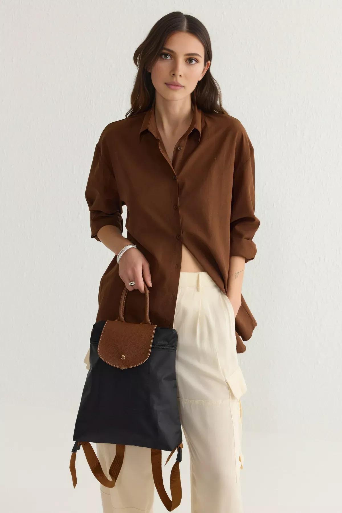 Black Zippered Snaped Closure Backpack, BLACK, large image number 1