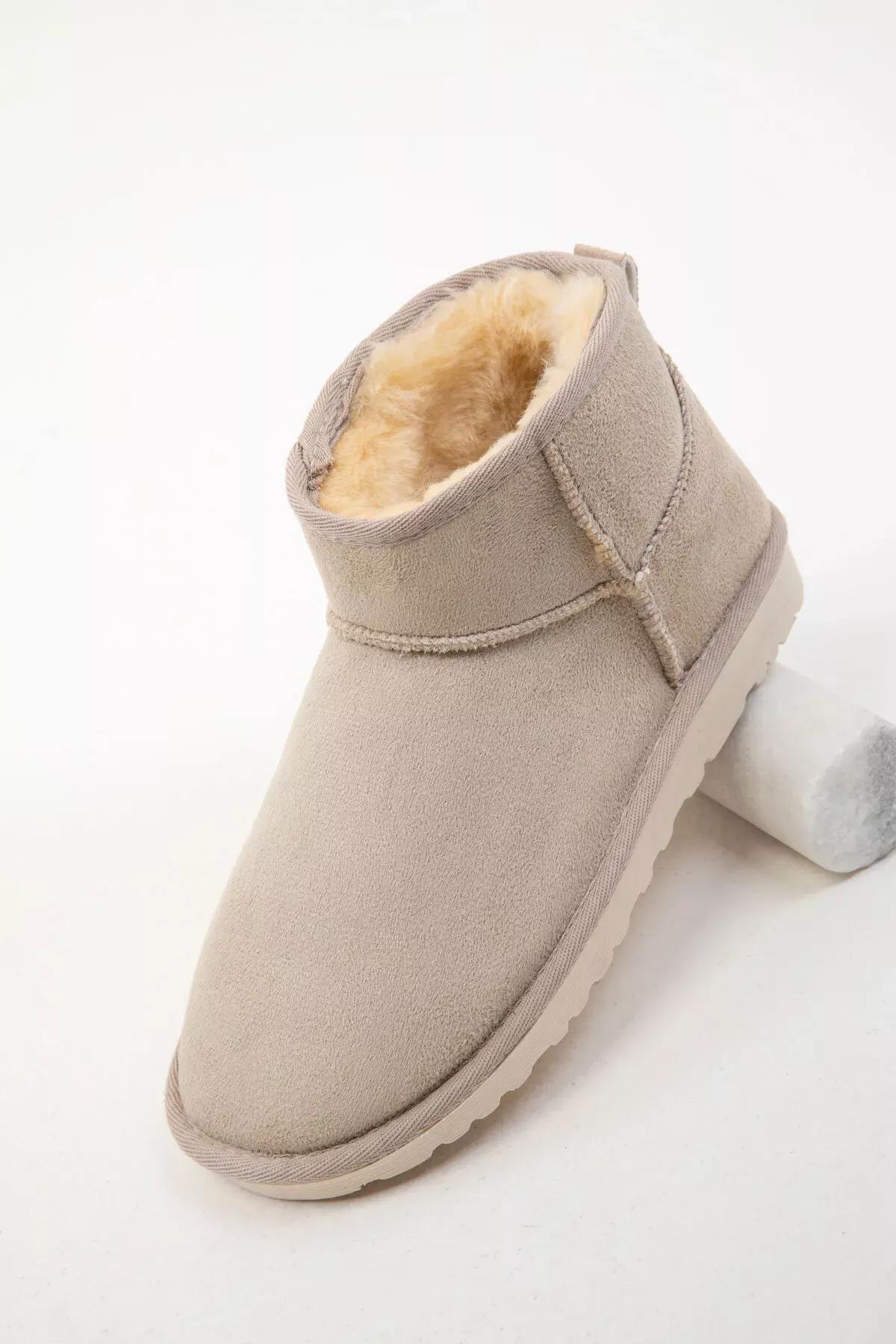 Beige Suede Boots, , large image number 3
