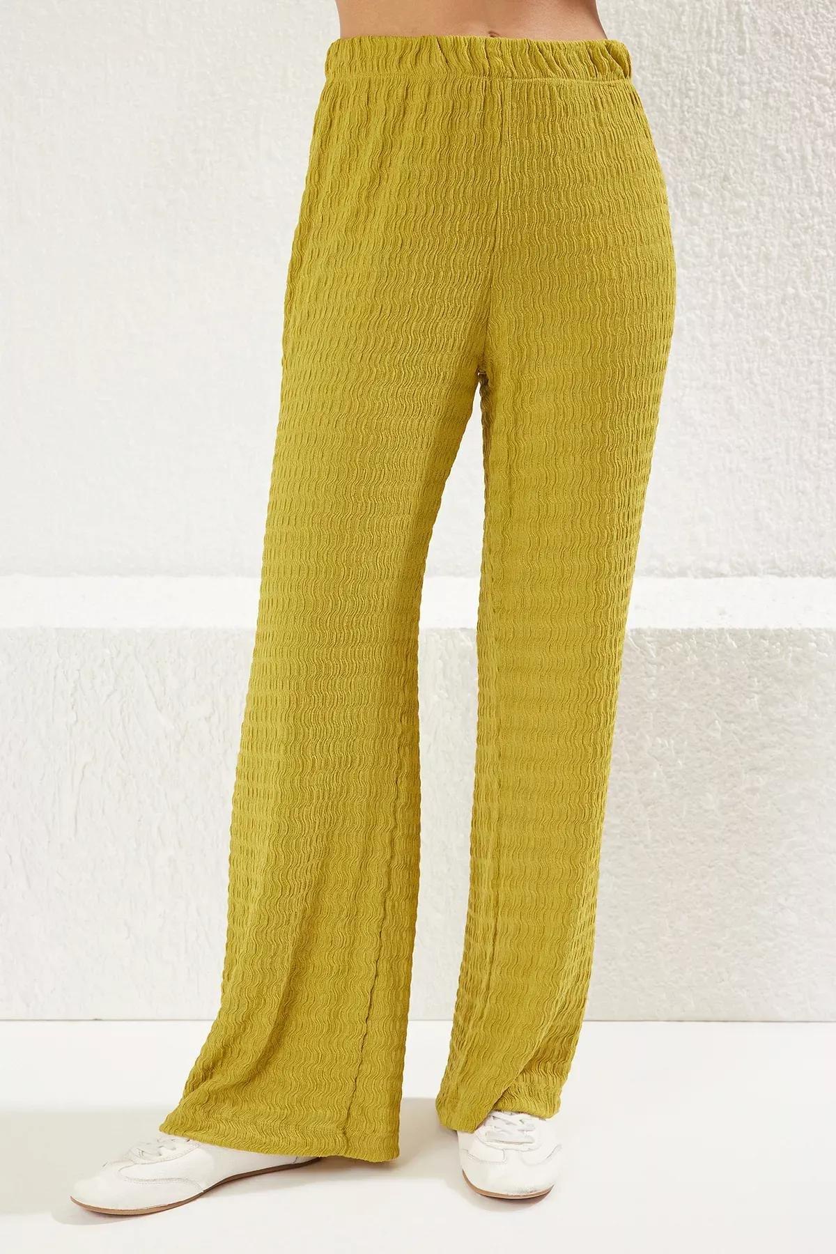 Green Textured Knitted Co-Ord Set, OIL GREEN, large image number 3