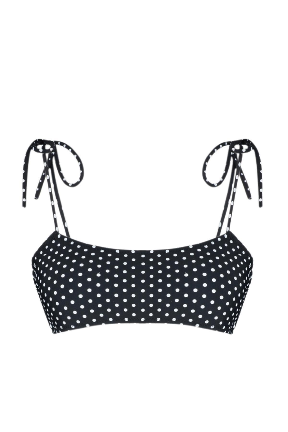 Black Polka Dot Bikini Top, , large image number 4