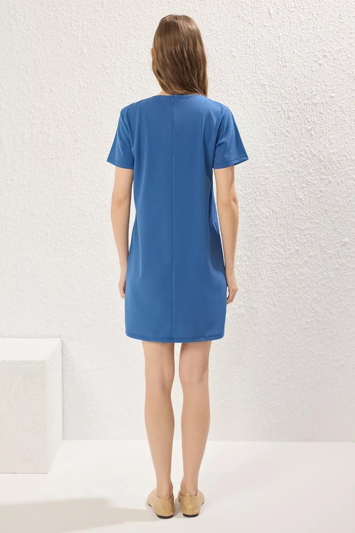 Blue Shift Plain Mini Knit Dress, , large image number 3