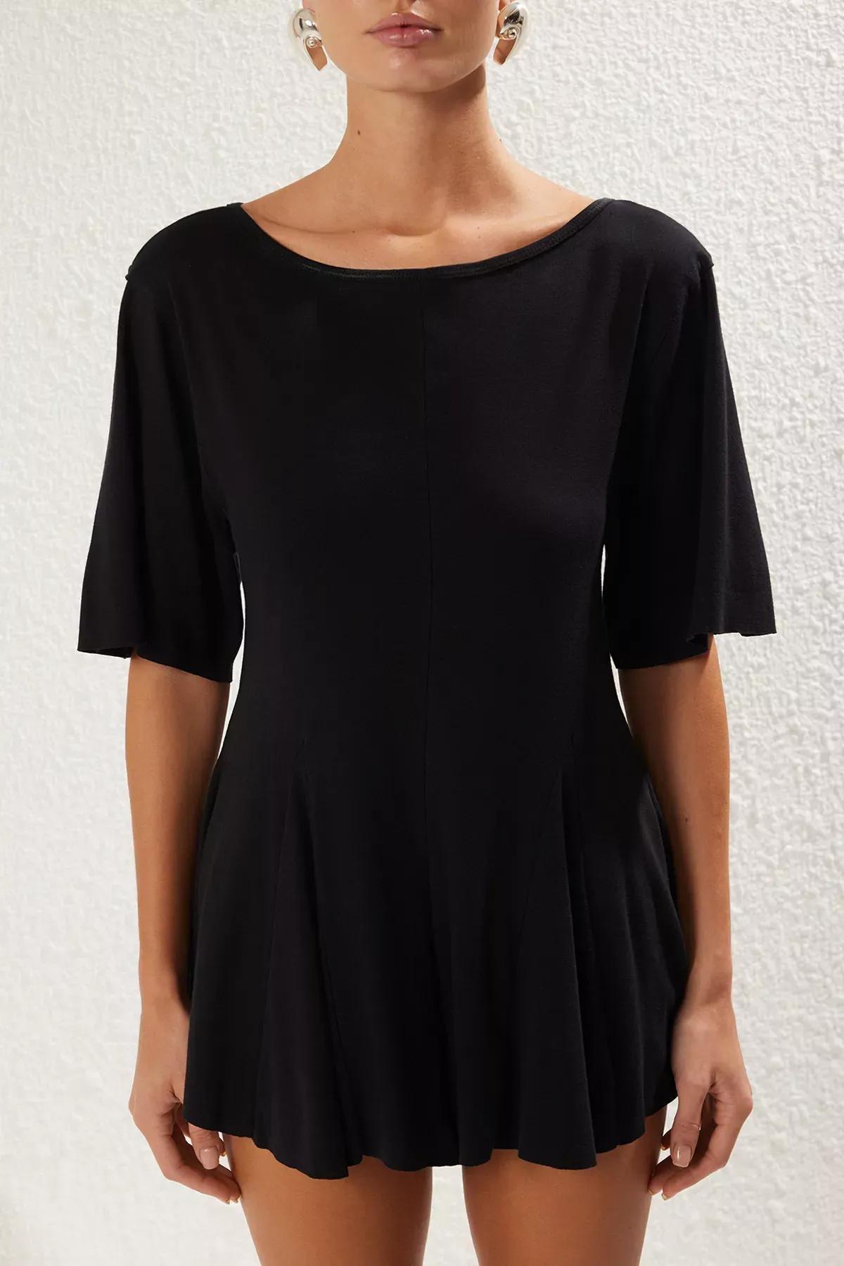 Black Oversize Knit Jumpsuit, , large image number 3