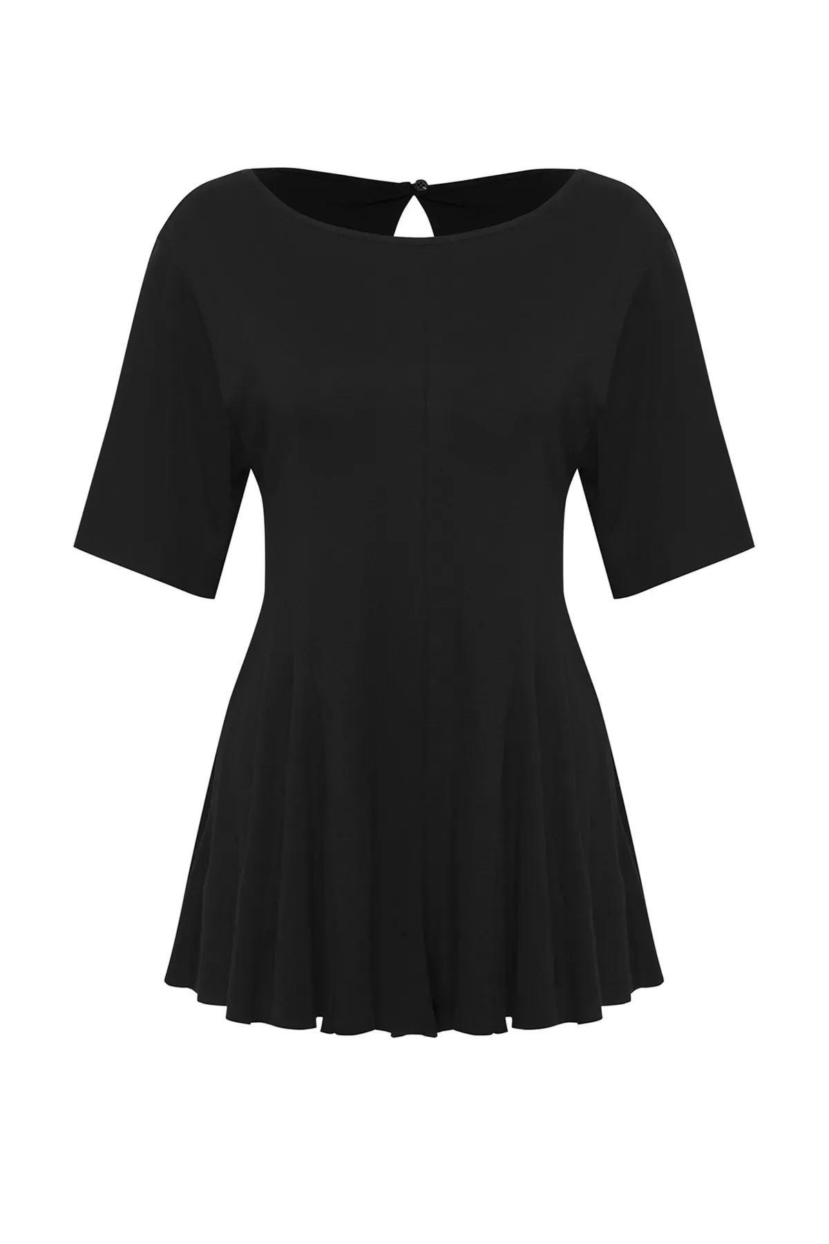 Black Oversize Knit Jumpsuit, , large image number 5