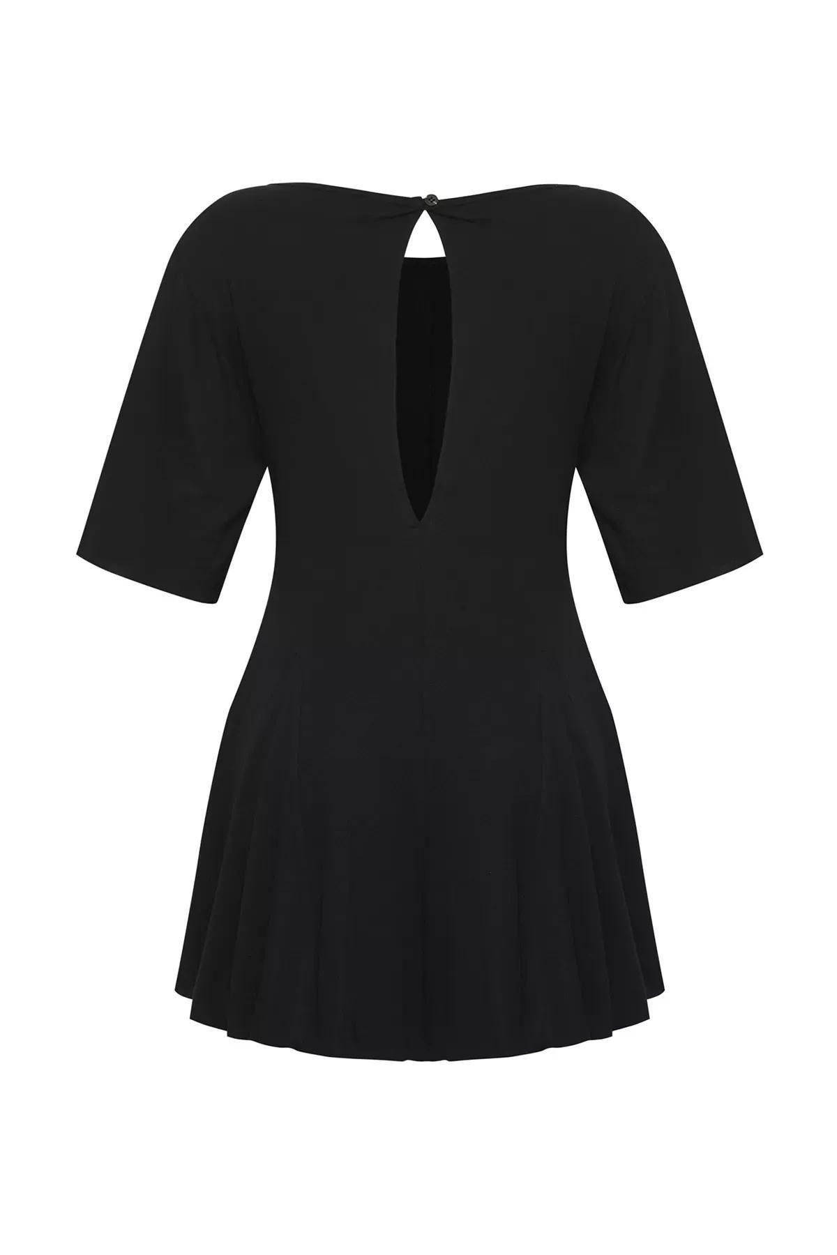 Black Oversize Knit Jumpsuit, , large image number 6