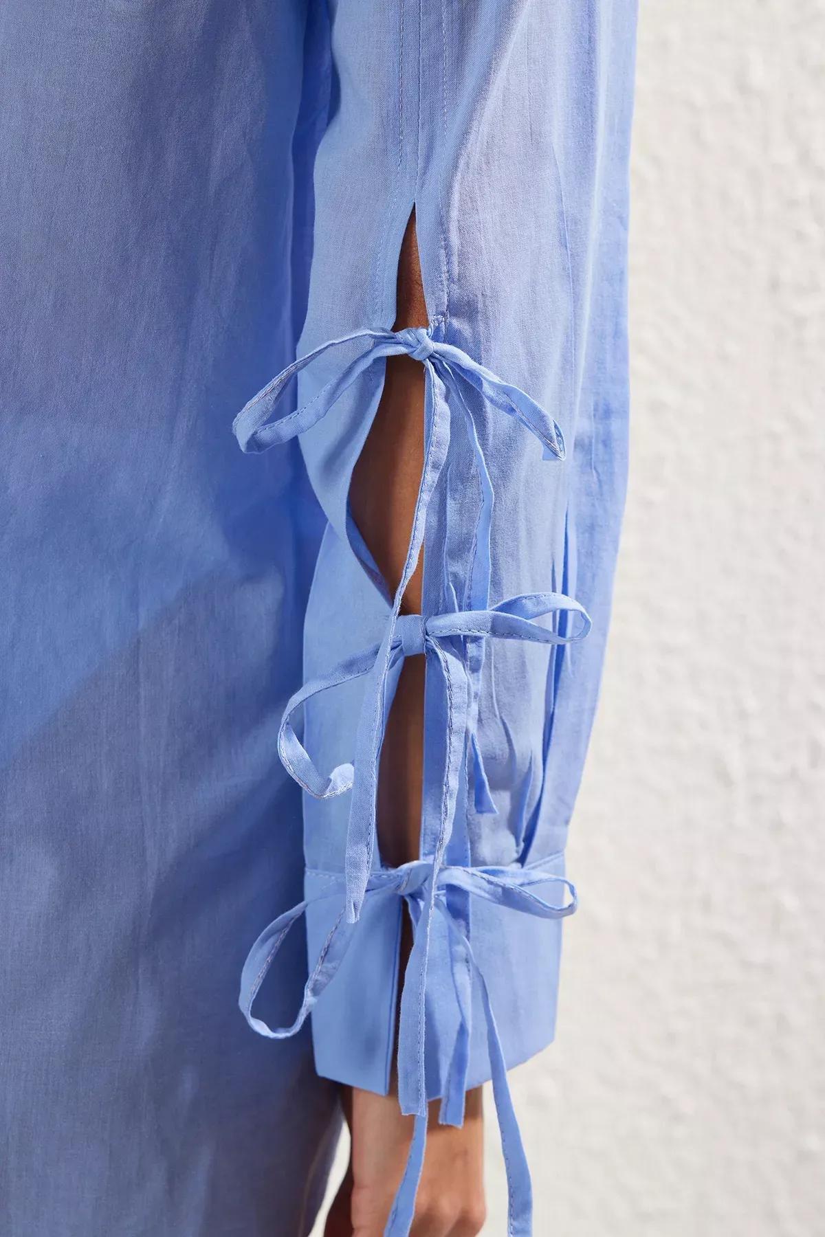 قميص شاطئ بأربطة، أزرق, C101_4631, large image number 5