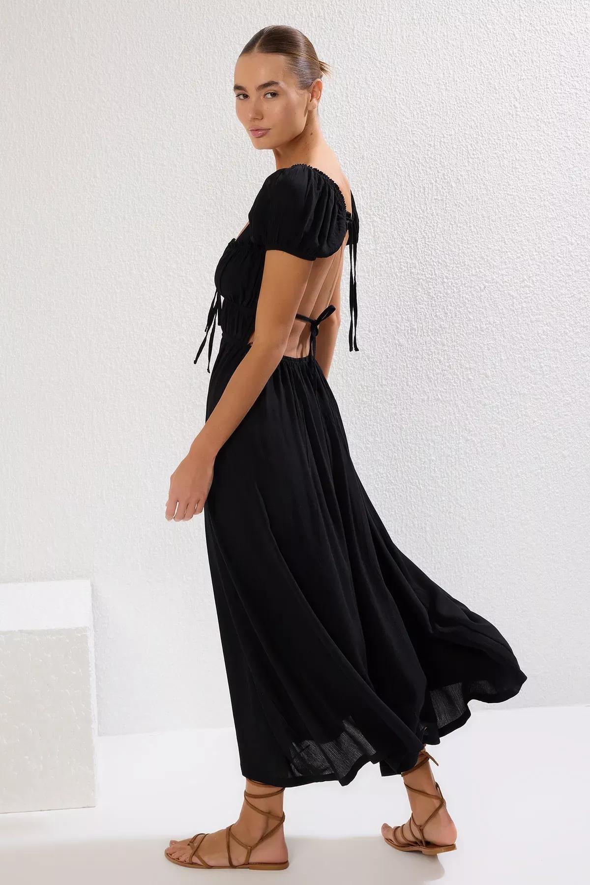 Black Slit Knitted Dress, , large image number 2