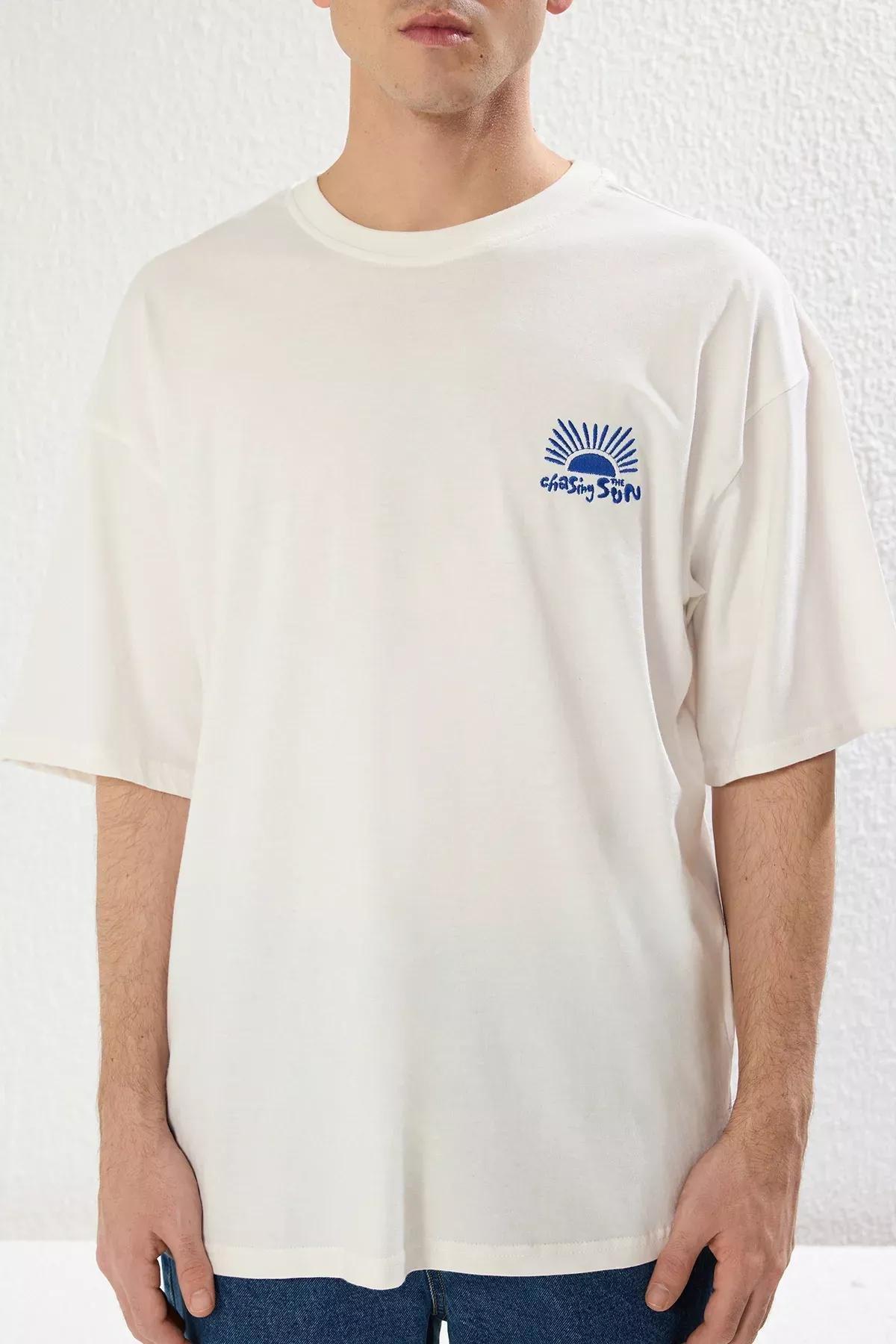 Beige Printed T-Shirt, Ecru, large image number 2