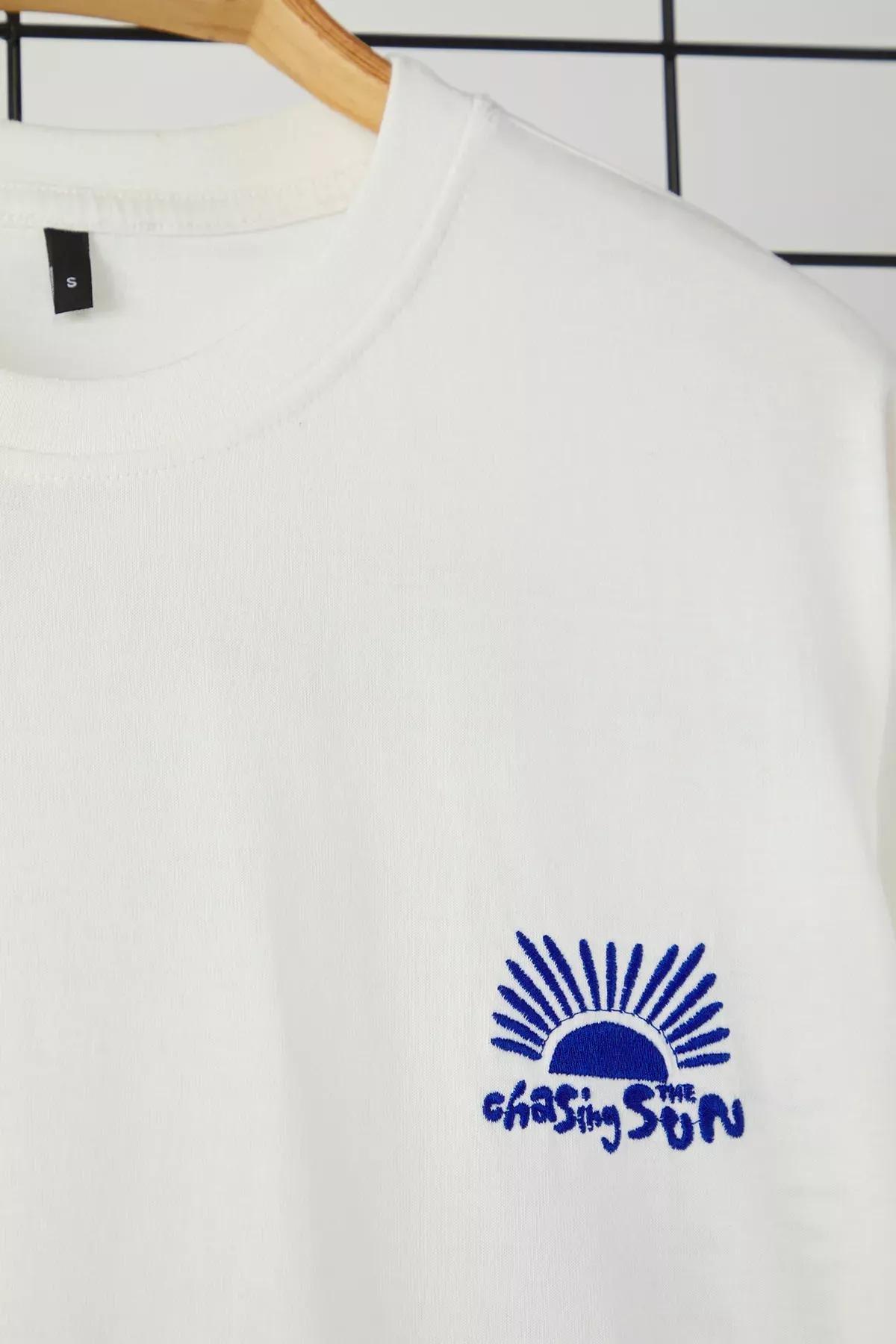 Beige Printed T-Shirt, Ecru, large image number 6
