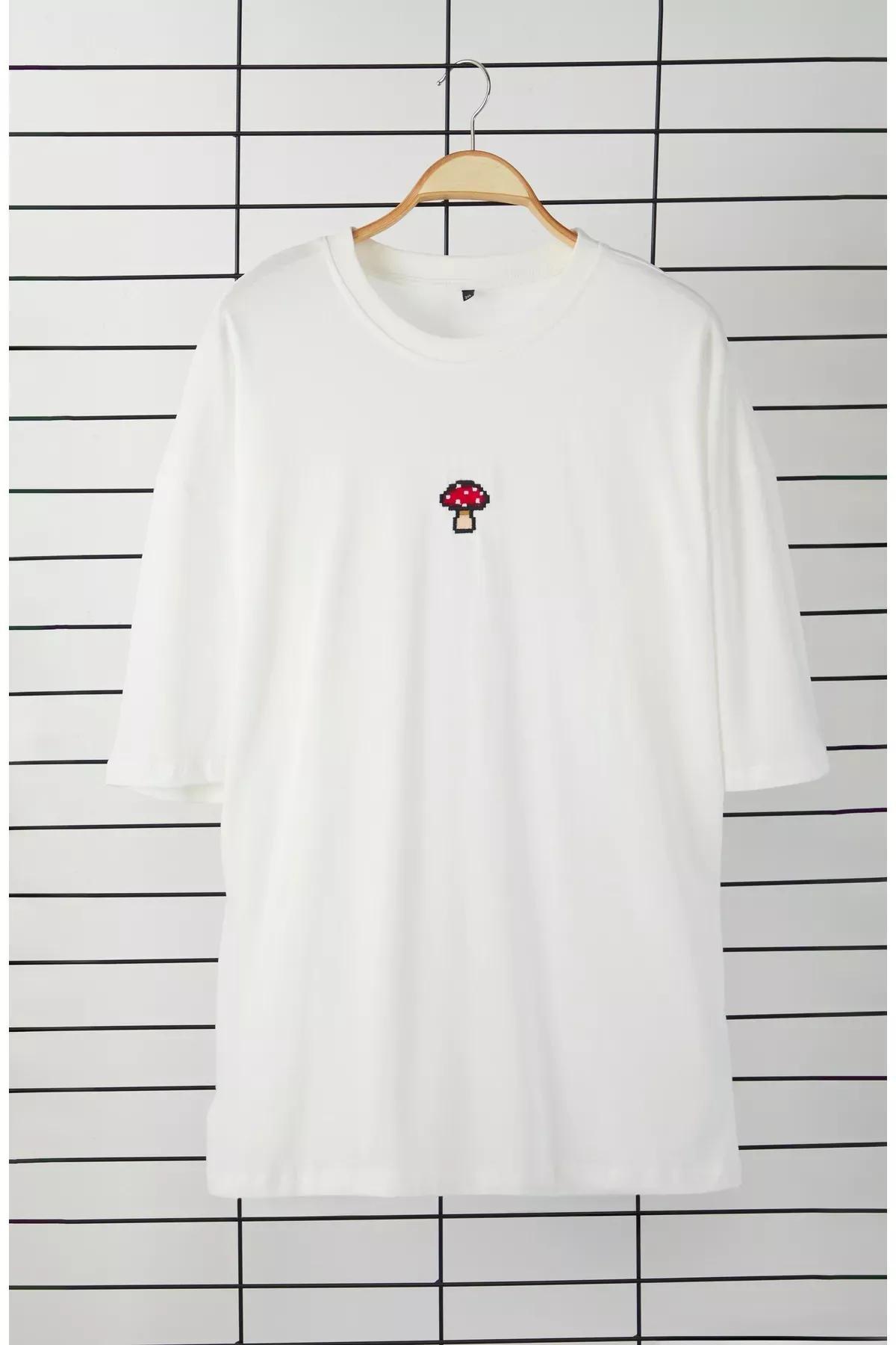 Beige Oversize Cotton T-Shirt, Ecru, large image number 2