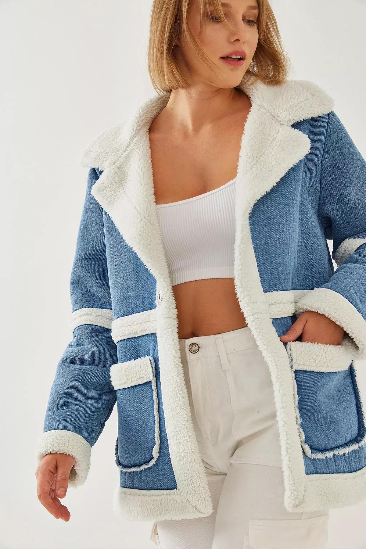 Blue Belted Denim Vest, Blue, large image number 0