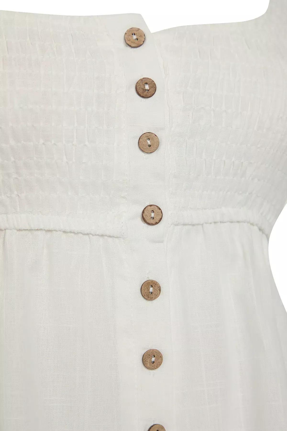 White Woven Detailed Co-Ord Set, White, large image number 5