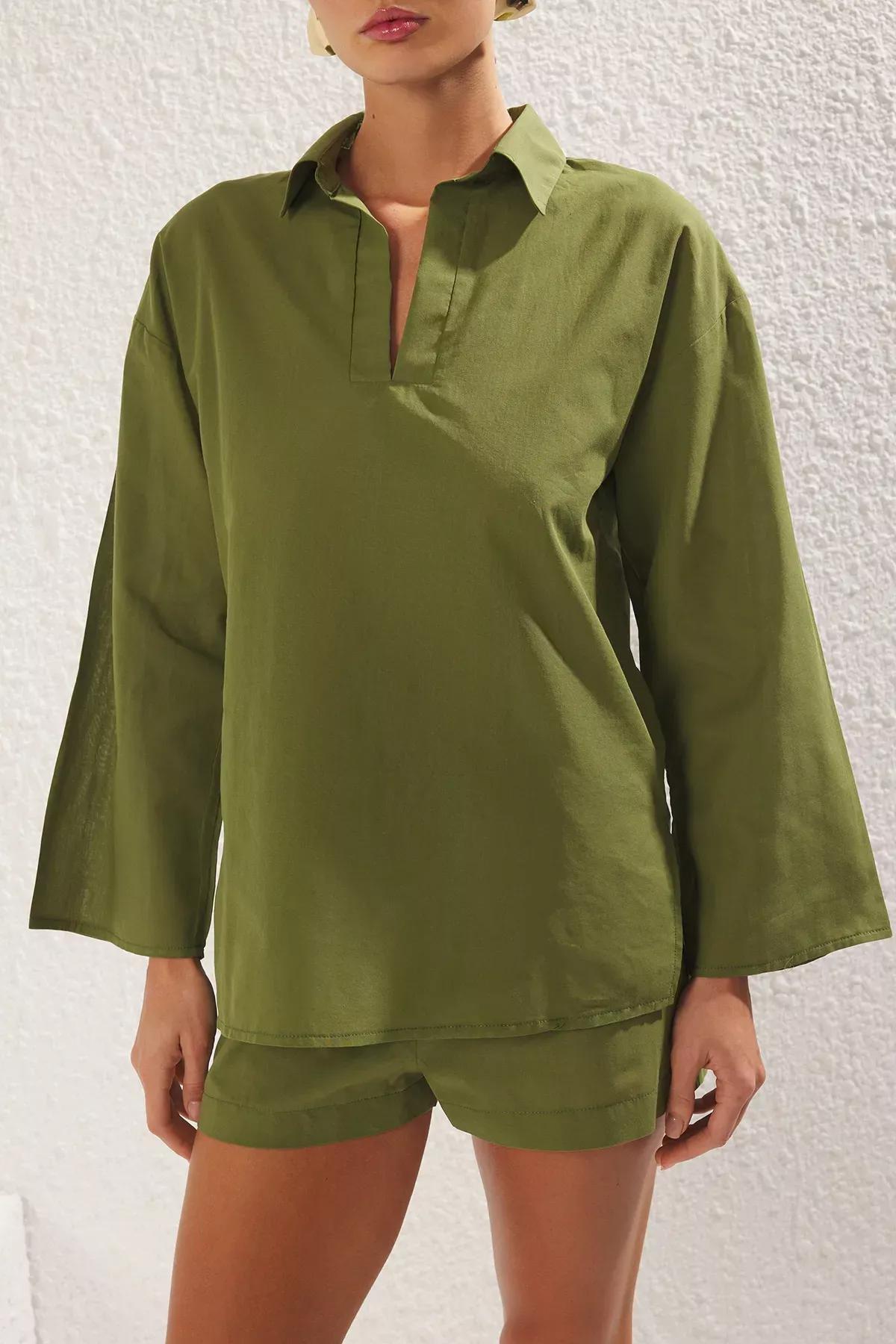 Green Shirt Shorts Beach Set, , large image number 2