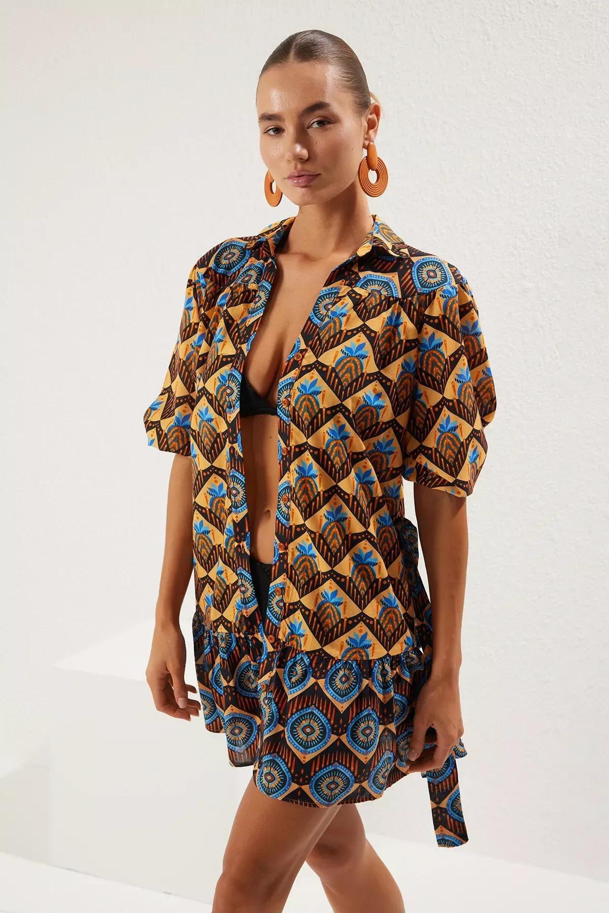 Multicolour Patterned Mini Dress, C101_7382, large image number 0