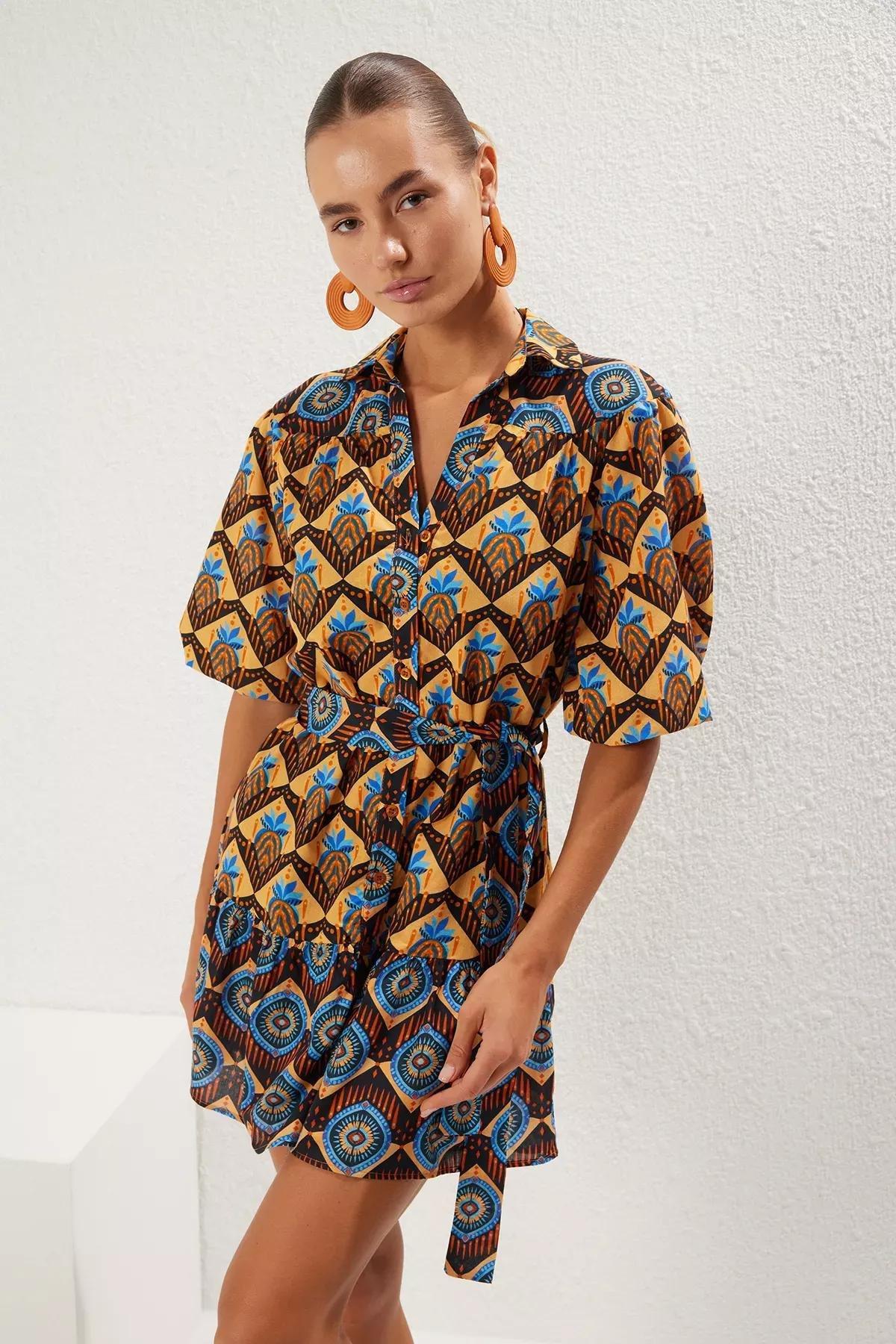 Multicolour Patterned Mini Dress, C101_7382, large image number 2
