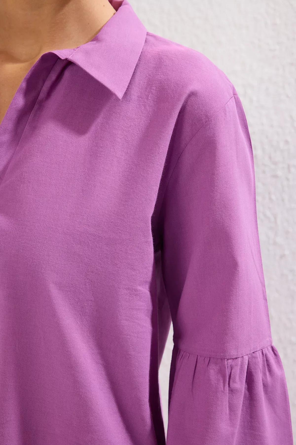 Purple Mini Flounce Dress, , large image number 3