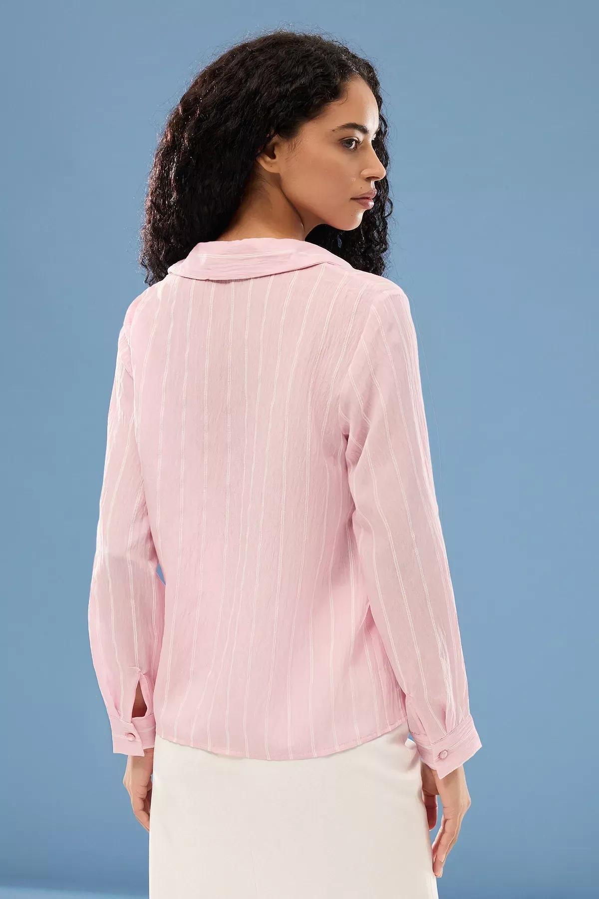 Striped Textured Lacing Detailed Regular Regular Fit, C101_7329, large image number 4