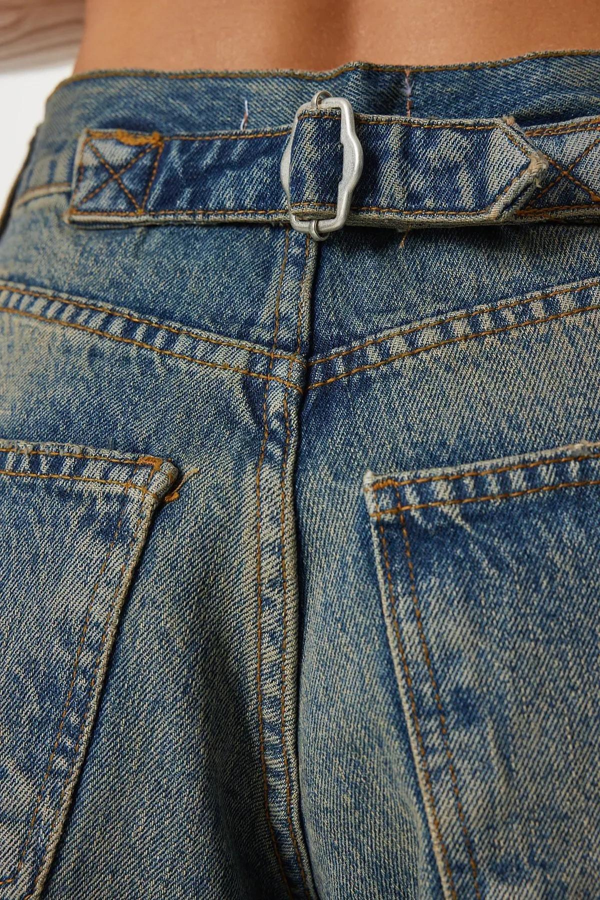 Blue Faded Baggy Jeans, Blue, large image number 5