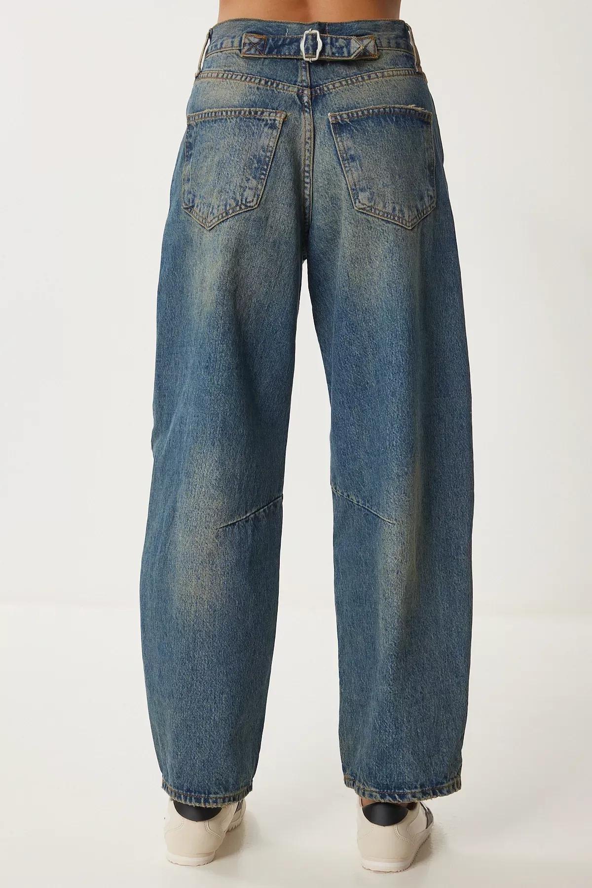 Blue Faded Baggy Jeans, Blue, large image number 6