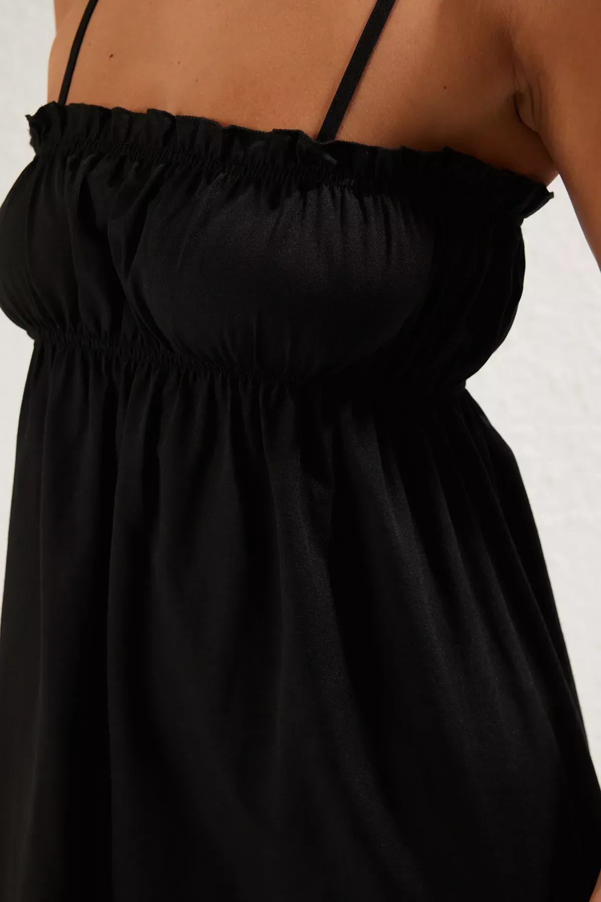 Black Poplin Midi Dress, , large image number 3