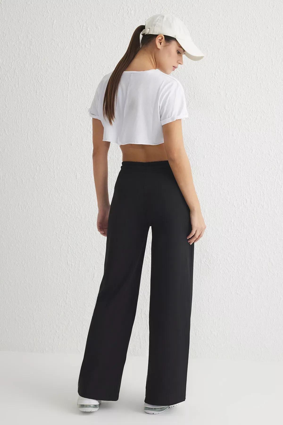 بنطال رياضي من الصوف السميك، أسود, BLACK, large image number 4