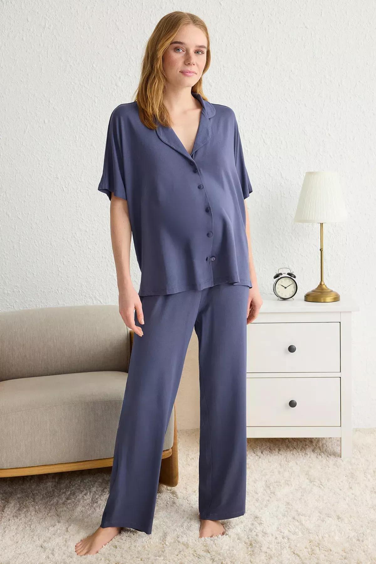Grey Relaxed Knitted Pyjamas Set, , large image number 2