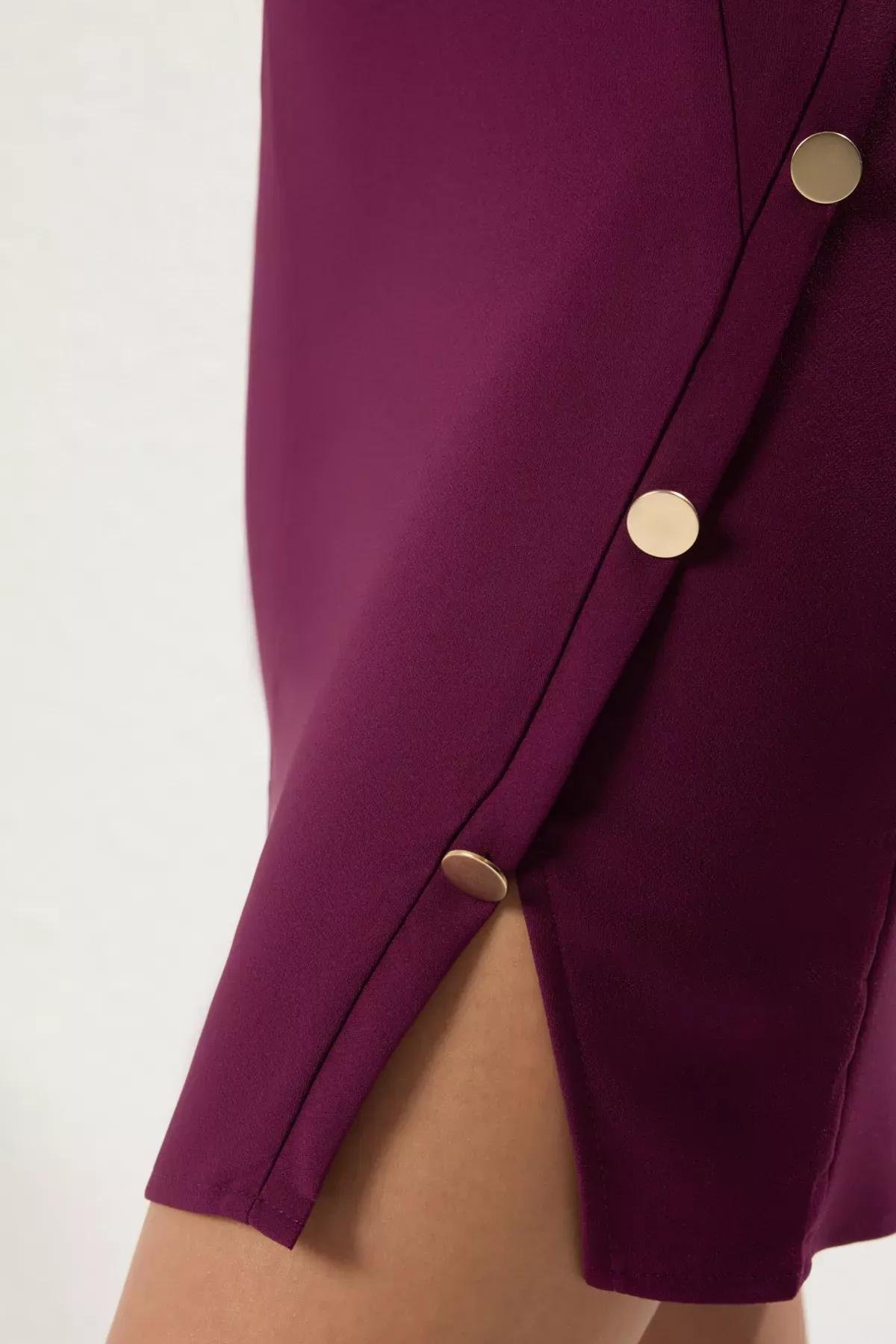 Purple Bodycon Buttoned Mini Dress, , large image number 3