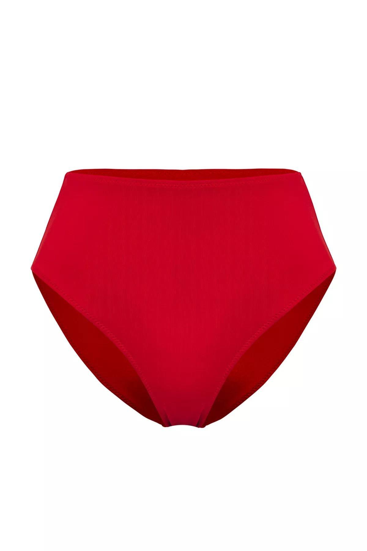 Red High-Waist Bikini Bottom, , large image number 4