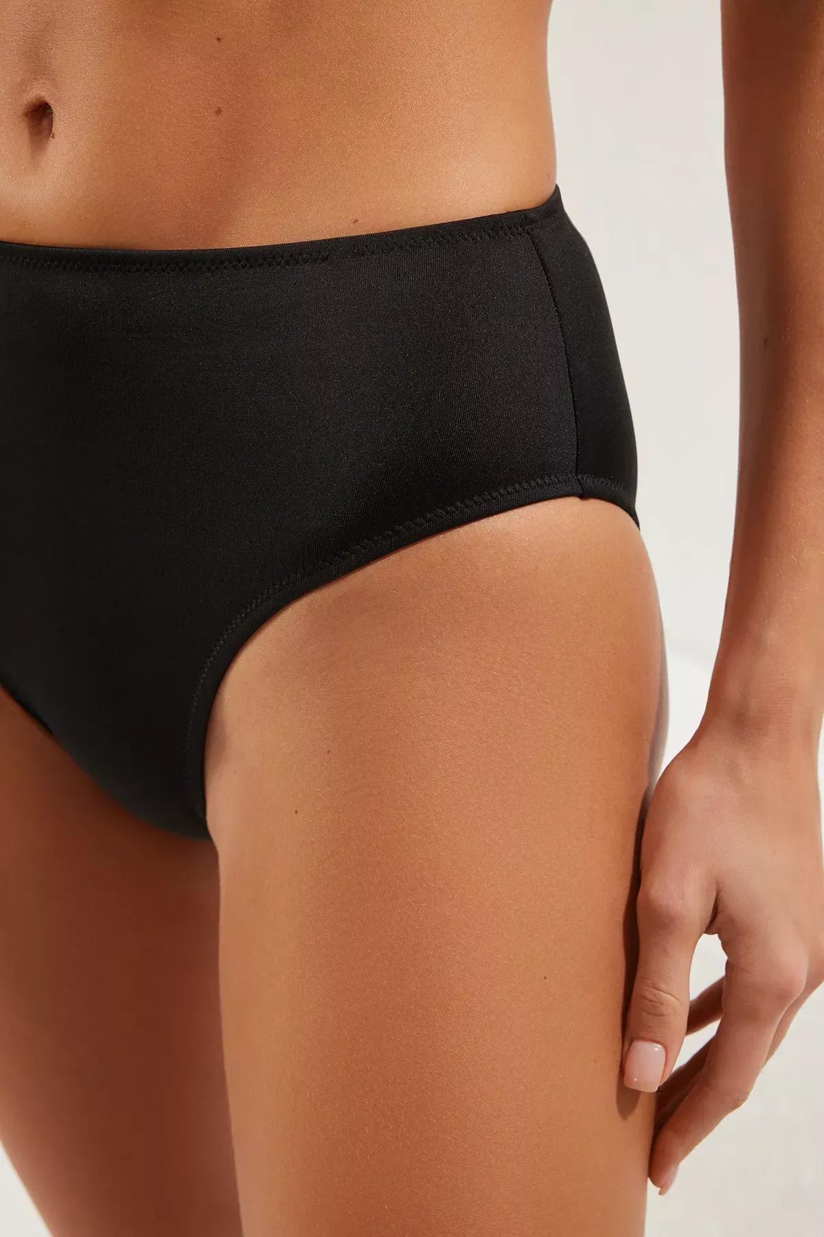 Black High-Waist Bikini Bottom, , large image number 3