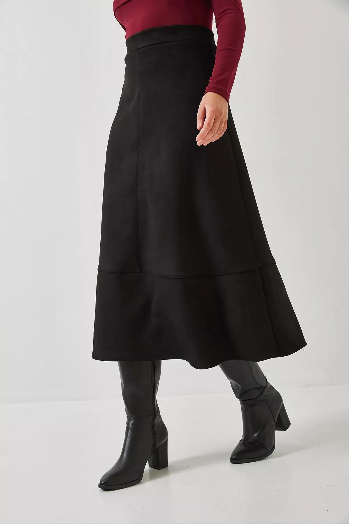 Black Suede Skirt, , large image number 2
