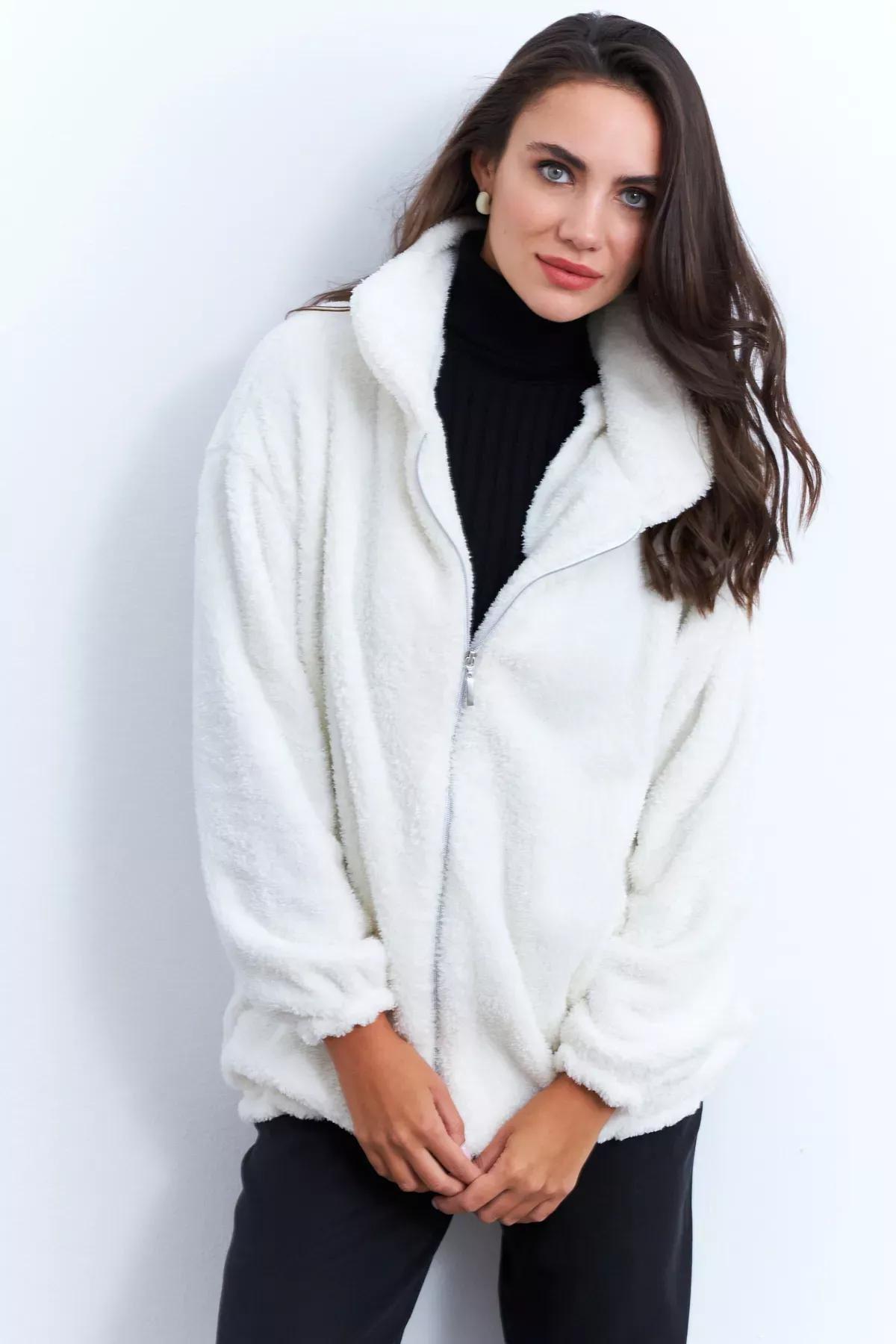 Beige Plush Coat, , large image number 0