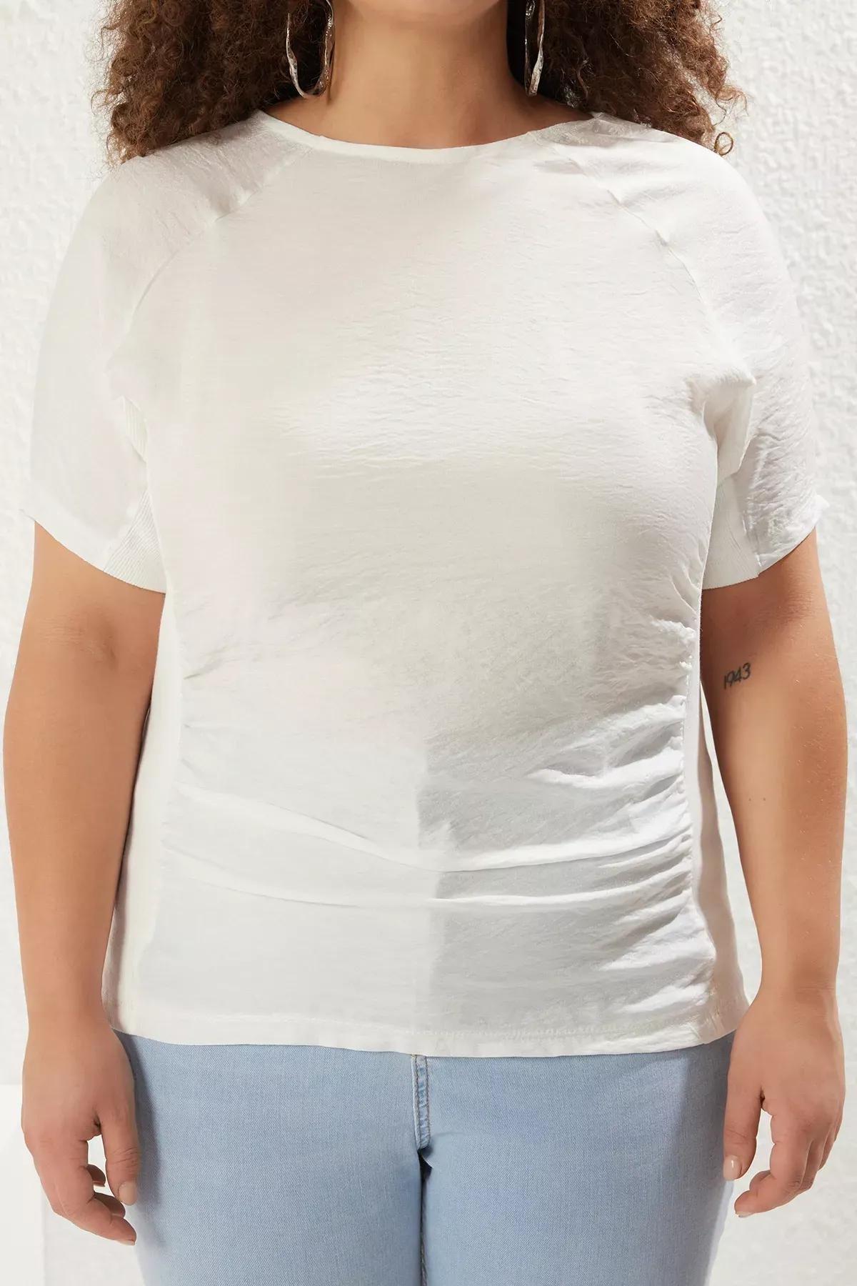 White Camisole Knit Blouse, White, large image number 2