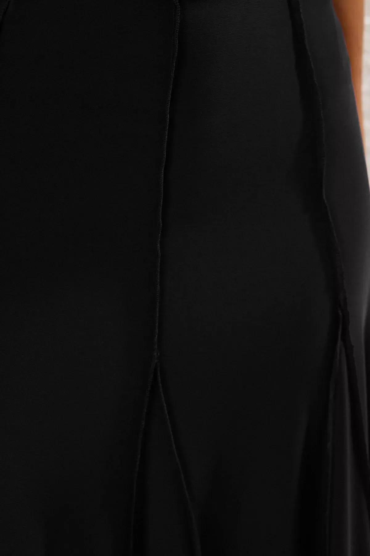 Black Stitch Detail Maxi Skirt, , large image number 3