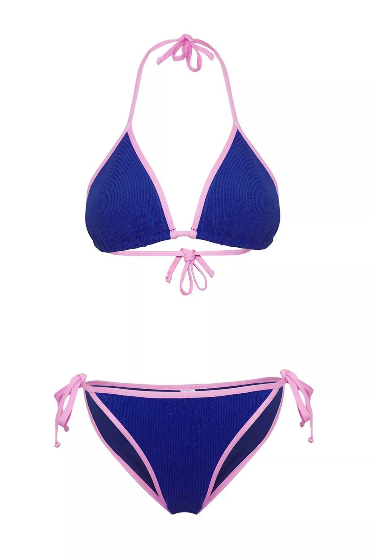 Blue Textured Bikini Set, C101_6791, large image number 4