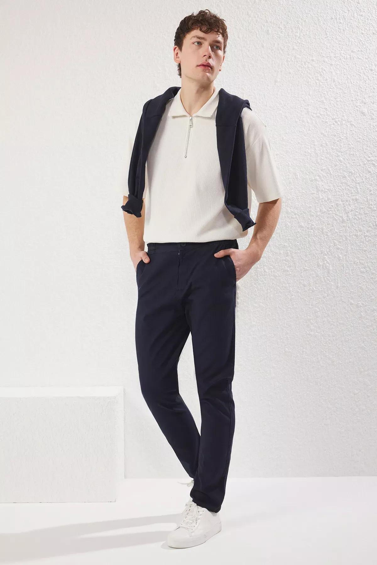 Blue Regular Fit Trousers, , large image number 0