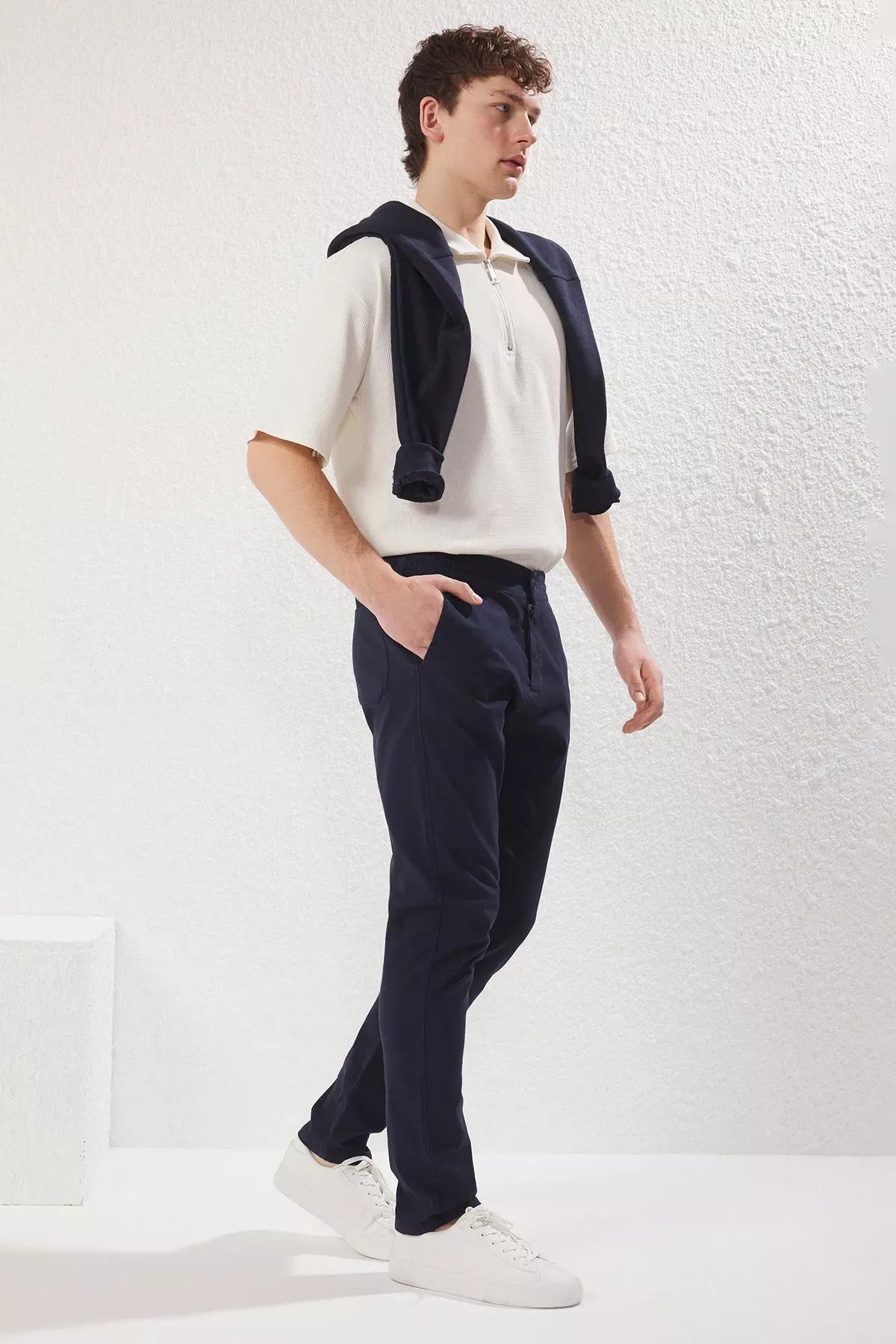 Blue Regular Fit Trousers, , large image number 1