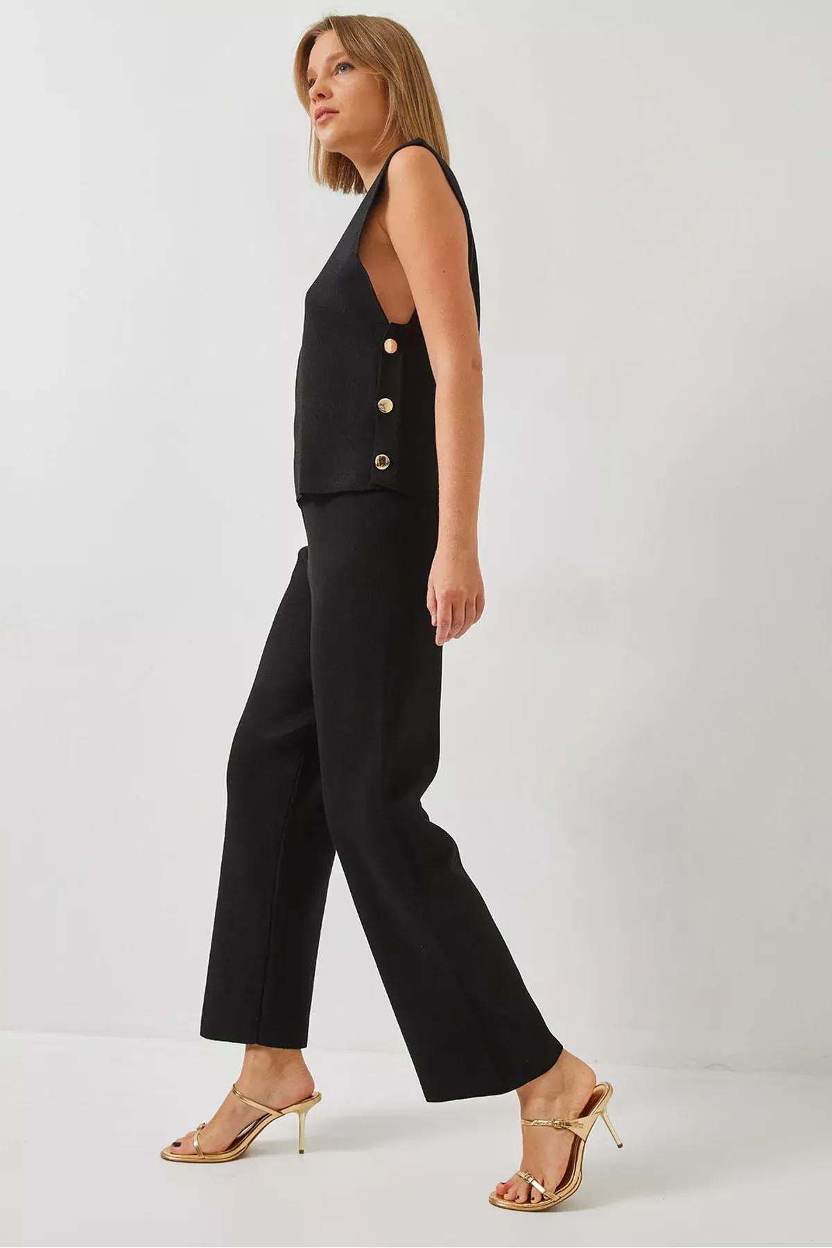 Black Printed Plus-Size Pajama Set, BLACK, large image number 0