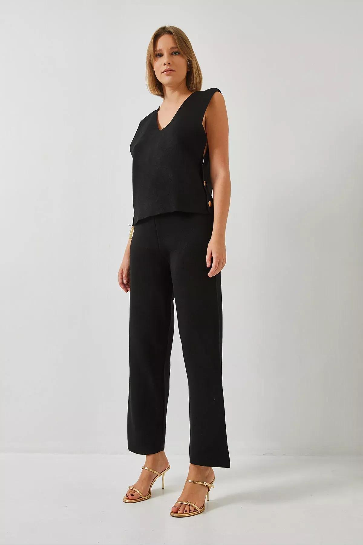 Black Printed Plus-Size Pajama Set, BLACK, large image number 4