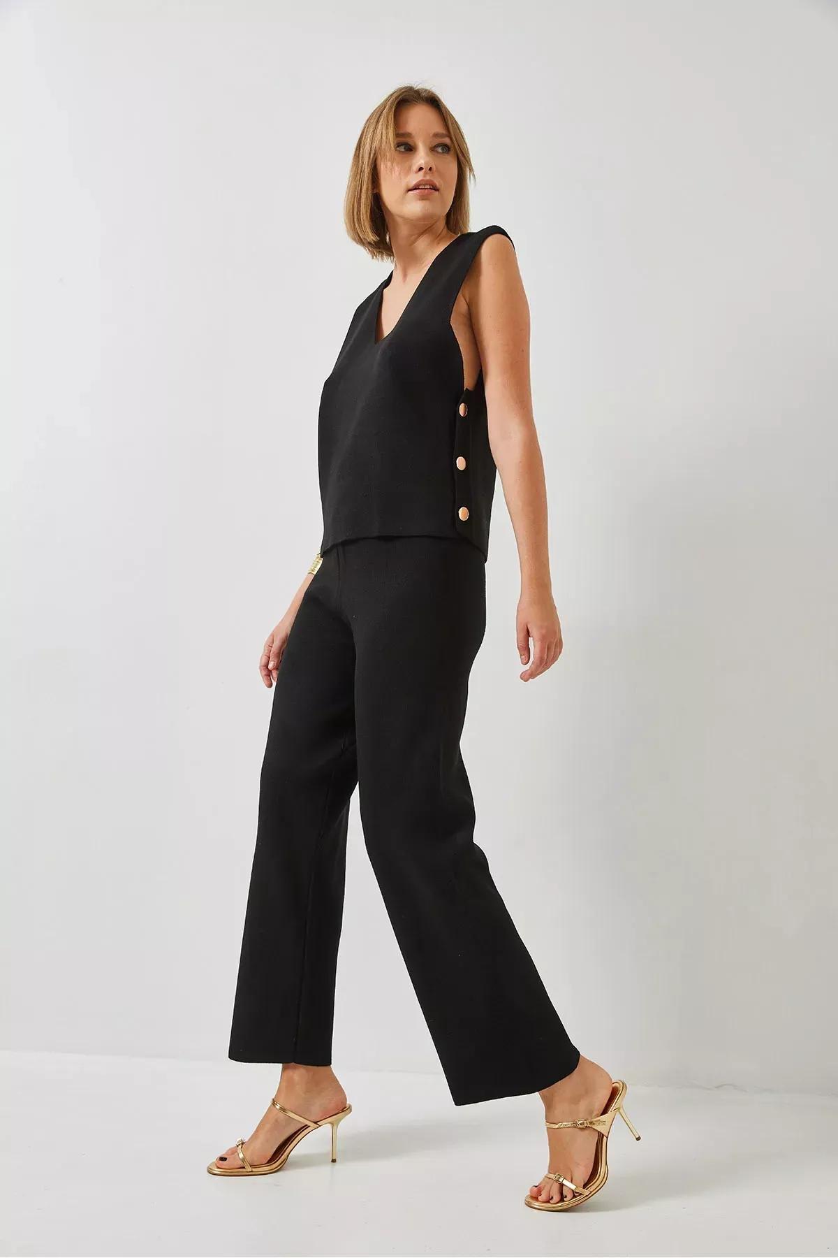 Black Printed Plus-Size Pajama Set, BLACK, large image number 6