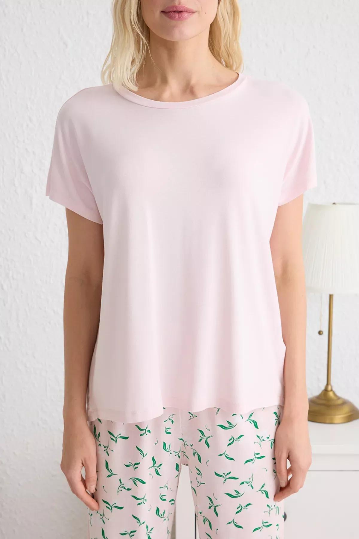 Pink Floral Knitted Pajama Set, , large image number 3