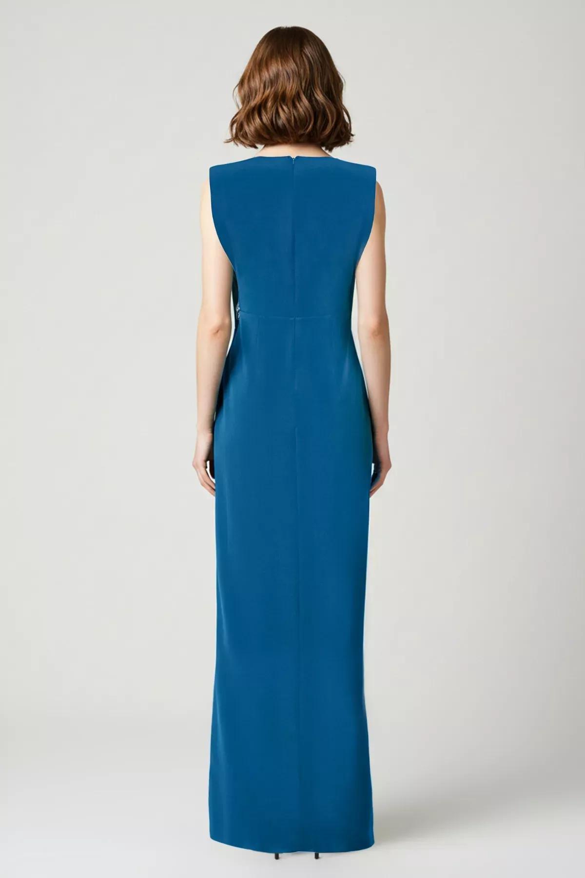 Blue Accessories Detailed Occasionwear Dress, Oil, large image number 1