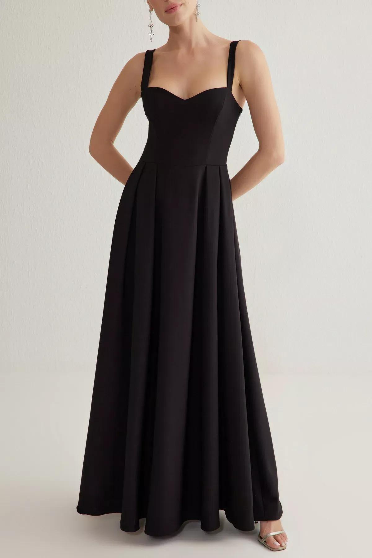 Black A-Line Occasionwear Dress, , large image number 2