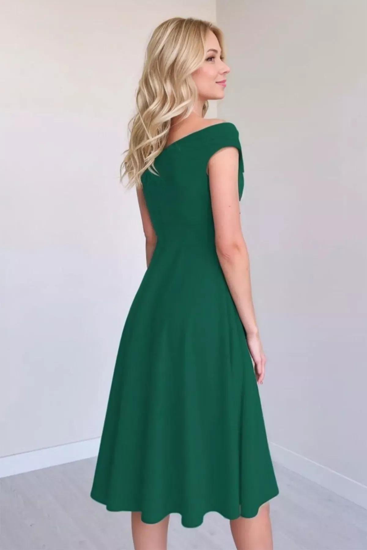 Green A-Line Dress, Emerald, large image number 2