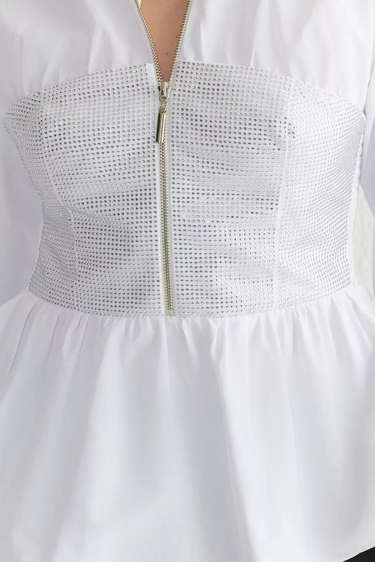 قميص بوبلين بطبعة، أبيض, White, large image number 3